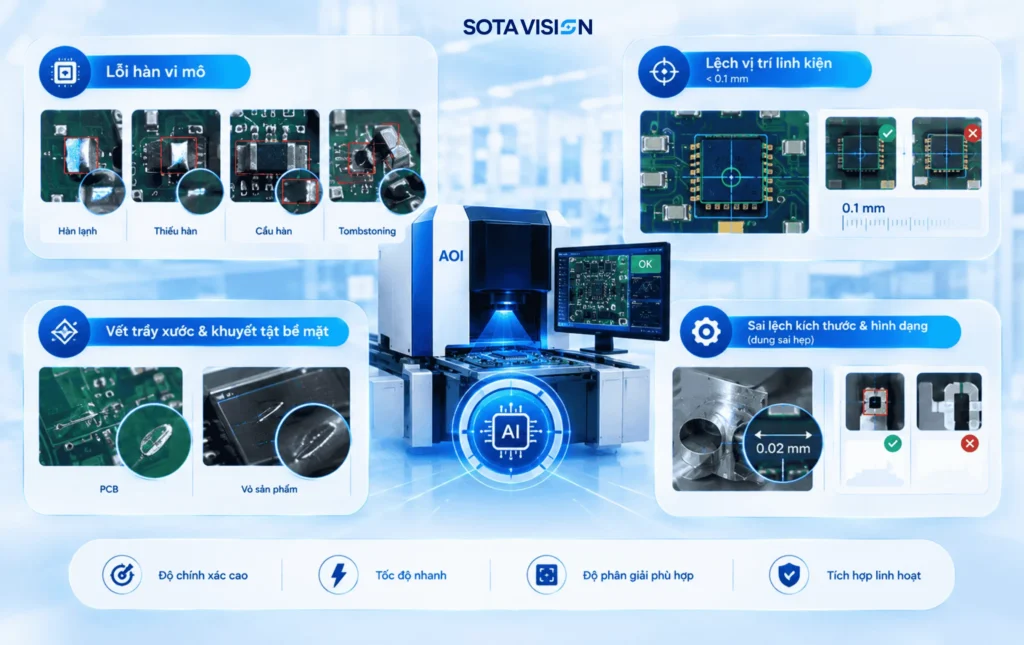 khả năng phát hiện lỗi nhỏ của AOI 2